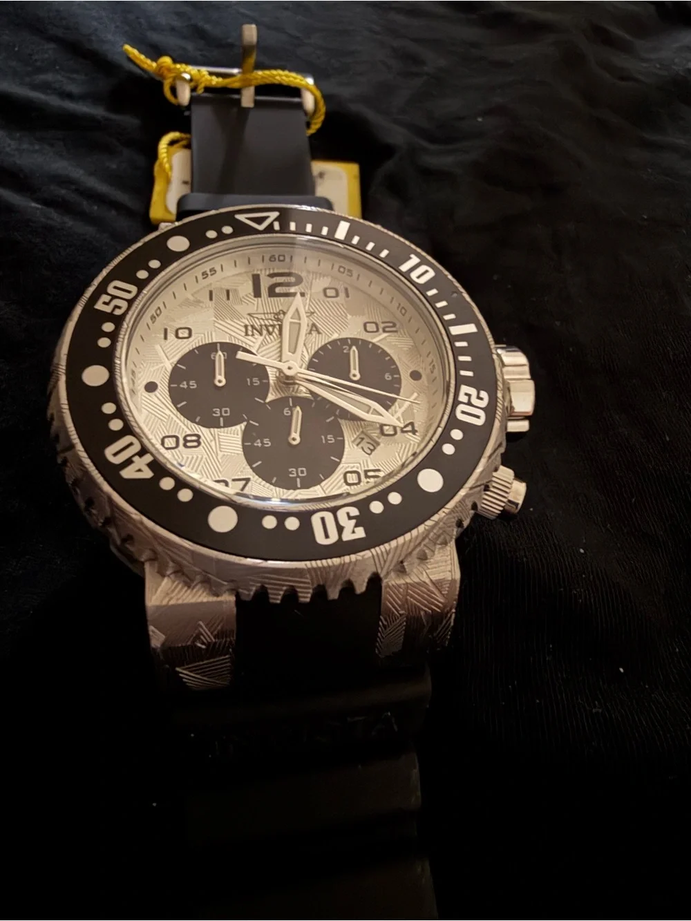 Invicta Men’s Black & Silver Chronograph Dive Watch